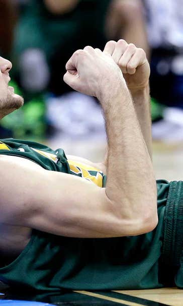 No. 12 North Dakota St. stuns No. 5 Oklahoma for its first tourney win